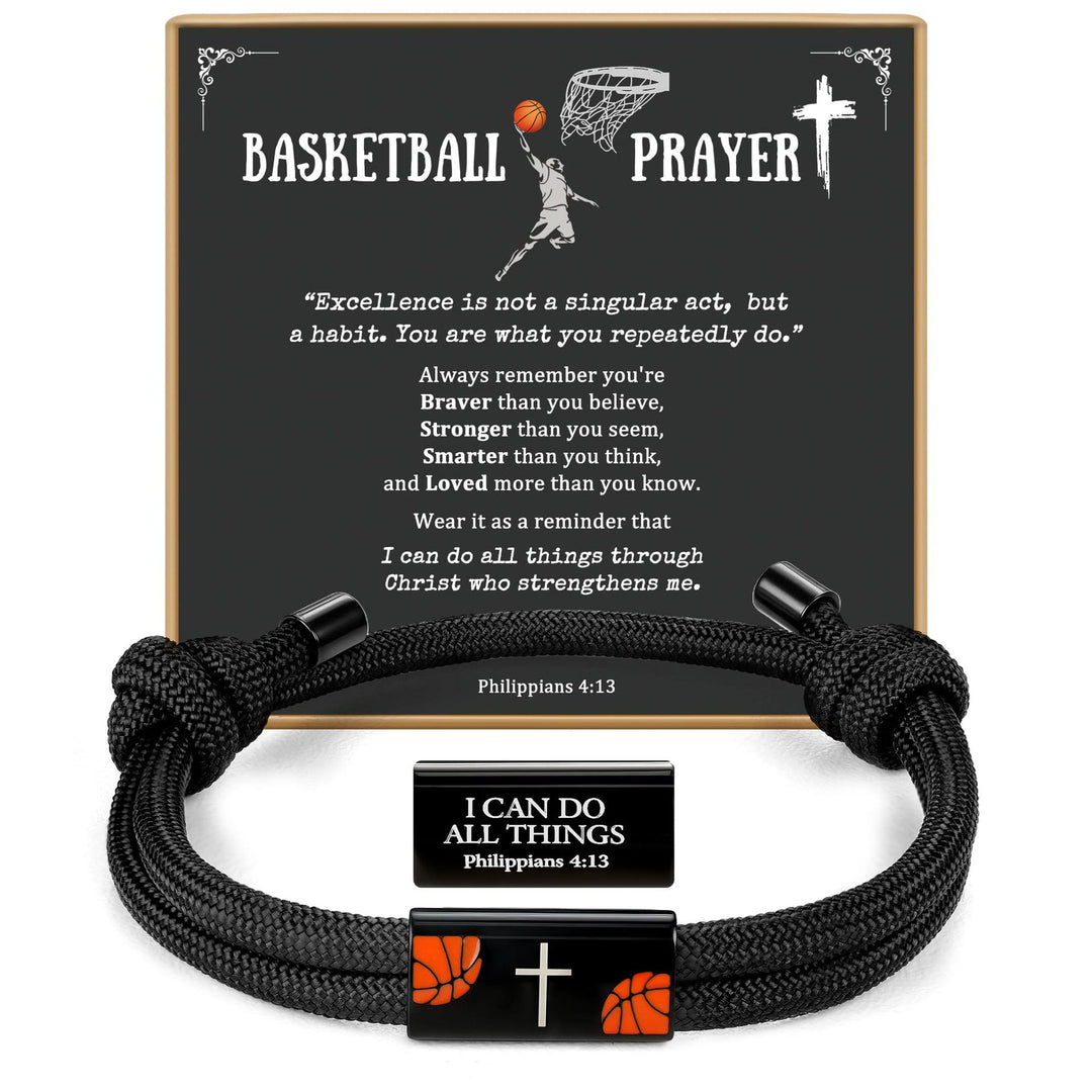 Christianartworkshop Cross Paracord Basketball/Soccer/Baseball Bracelet: Faith & Sport Companion - Basketball - image 0