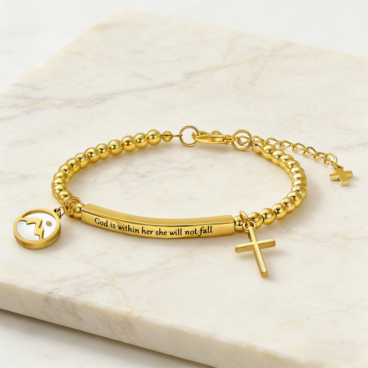 FREE Today: Mustard Seed & Golden Bead Cross Bracelet with God Is Within Her Gift Card - image 2