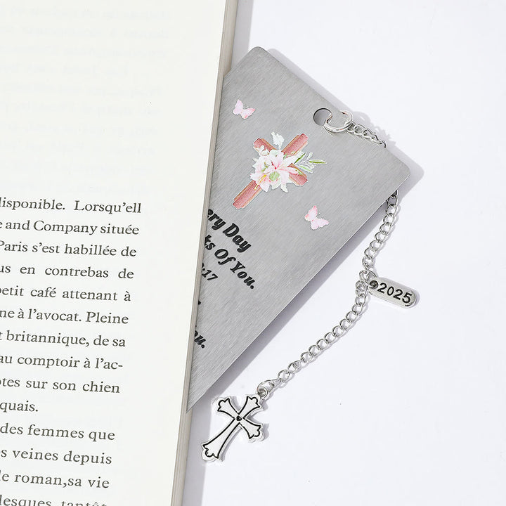 Christianartworkshop Scripture Bookmark & Cross Pendant: Soft Prompt of Peace & Grace - image 3