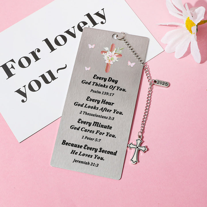 Christianartworkshop Scripture Bookmark & Cross Pendant: Soft Prompt of Peace & Grace - Scripture Bookmark - image 0
