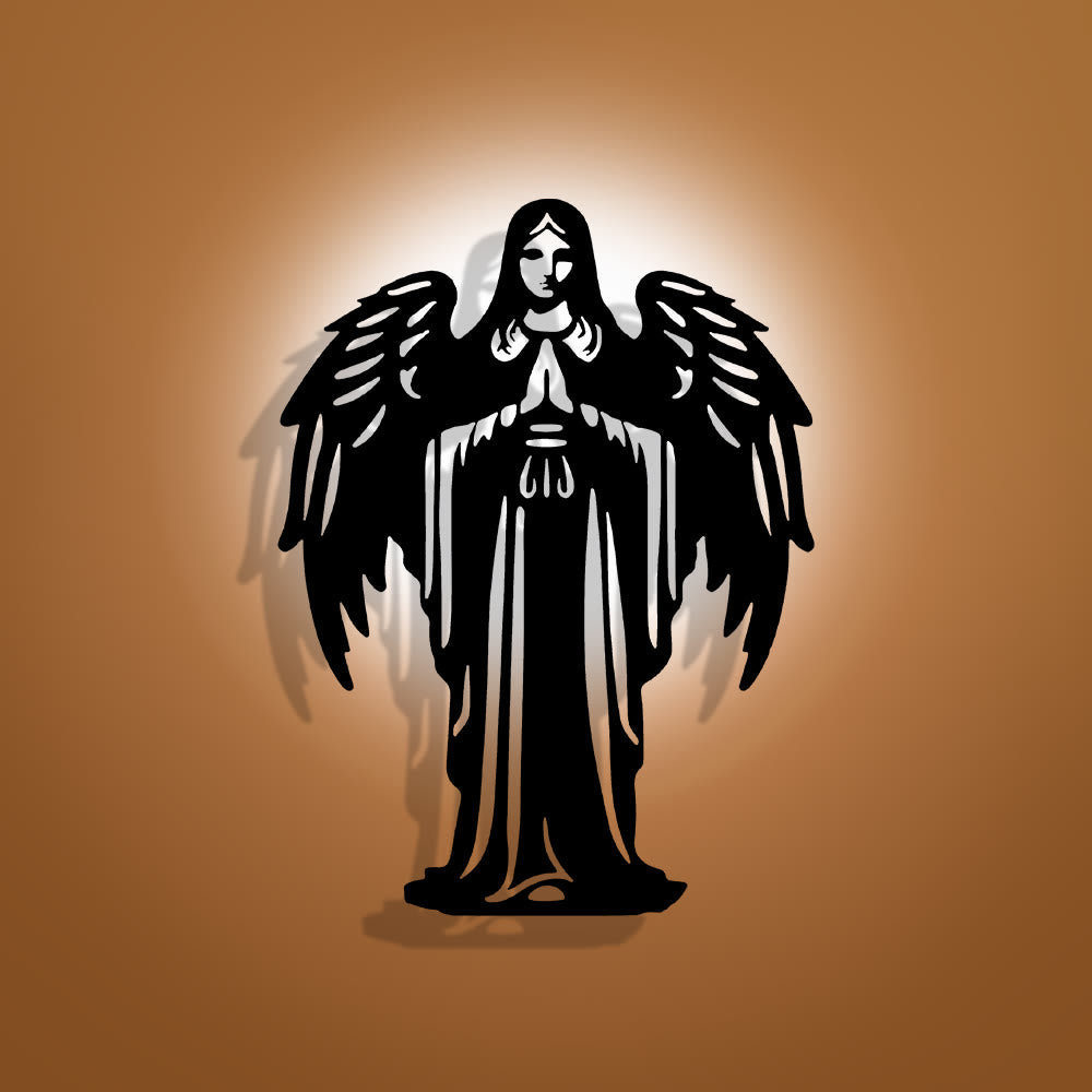 Christianartworkshop Winged Angel Metal Wall Decor: Quiet Reminder of Gentle Grace - 11.02''*15.16''/28cm*38.5cm - image 0