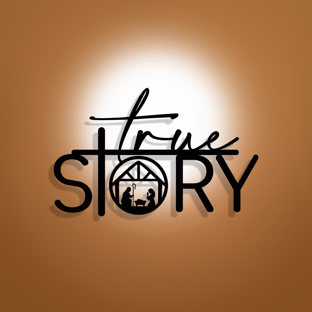 Christianartworkshop Sacred True Story Metal Wall Decor: Quiet Reminder of the Nativity Story - 15.75''*9.80''/40cm*24.89cm - image 0