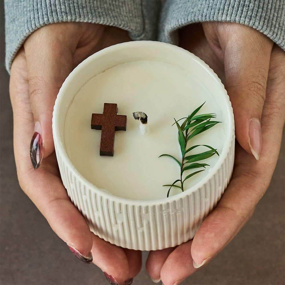 Christianartworkshop Cross-Accent Soy Candle: Gentle Companion of Quiet Grace - image 2