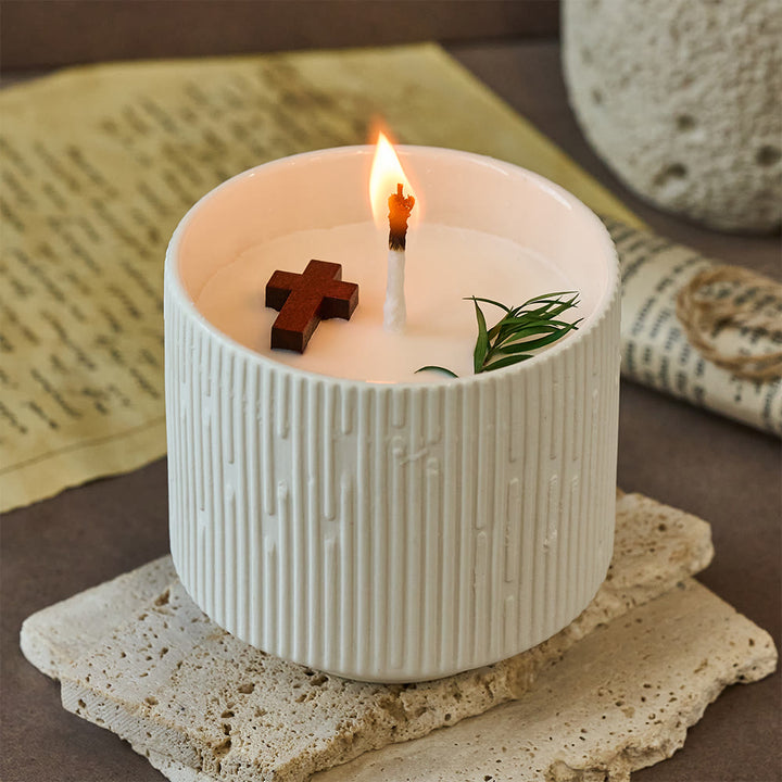 Christianartworkshop Cross-Accent Soy Candle: Gentle Companion of Quiet Grace - image 1