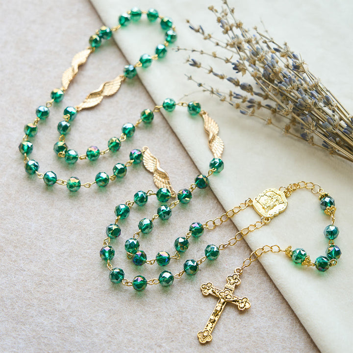 Christianartworkshop Archangel Acrylic Rosary with Golden Wing Accent: Radiant Companion of Gentle Grace - image 5