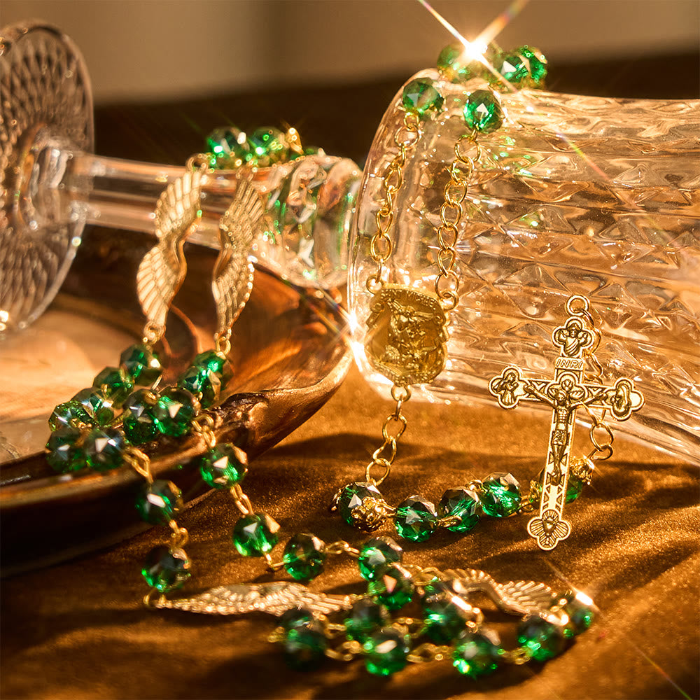 Christianartworkshop Archangel Acrylic Rosary with Golden Wing Accent: Radiant Companion of Gentle Grace - image 7