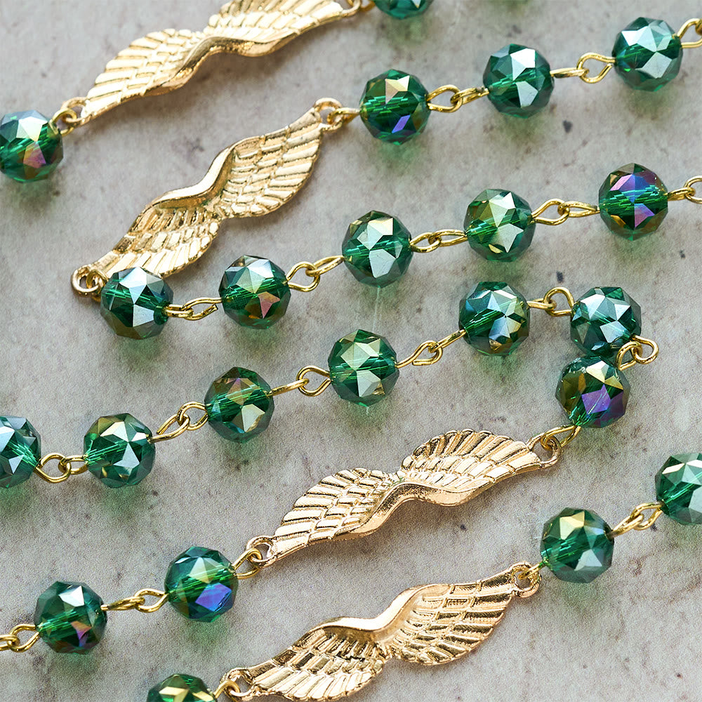 Christianartworkshop Archangel Acrylic Rosary with Golden Wing Accent: Radiant Companion of Gentle Grace - image 8
