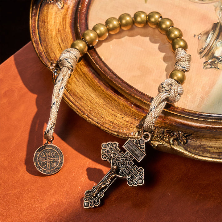FREE Today: Rustic Faith Bronze Pocket Rosary with Copper St. Benedict & Crucifix  - image 3