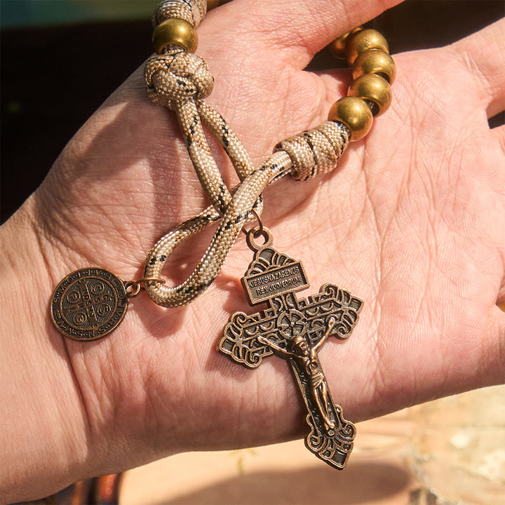 FREE Today: Rustic Faith Bronze Pocket Rosary with Copper St. Benedict & Crucifix  - image 1
