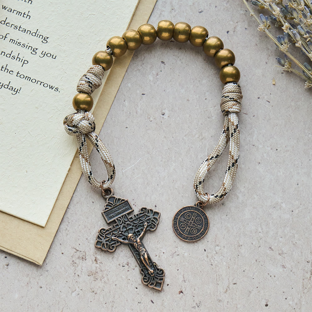FREE Today: Rustic Faith Bronze Pocket Rosary with Copper St. Benedict & Crucifix  - image 4