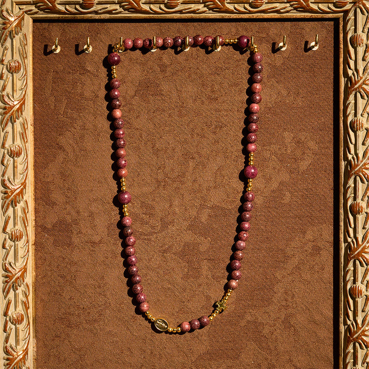 Christianartworkshop Perilla Wood Multi-Layer Rosary Bracelet with Earthy Beads & Sacred Our Lady - image 7