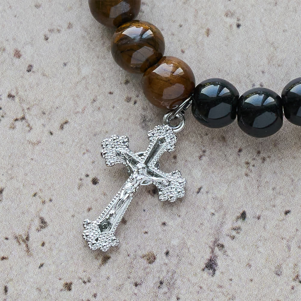 Christianartworkshop Multi-Natural Stone Faith Bracelet with Assorted Stones & Cross: Faith That Shines Naturally - image 6