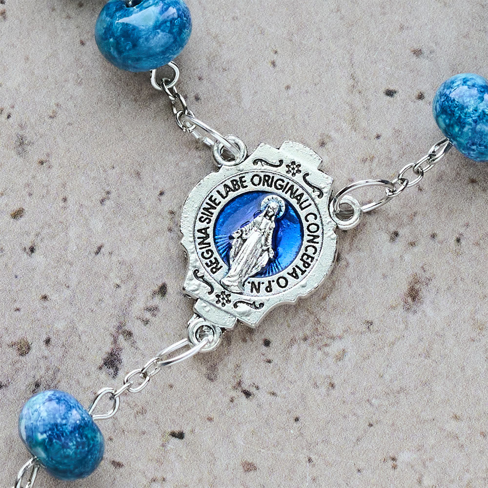 Christianartworkshop Compact Faith Pocket Rosary: Blue Tone & Our Lady Accent - image 5