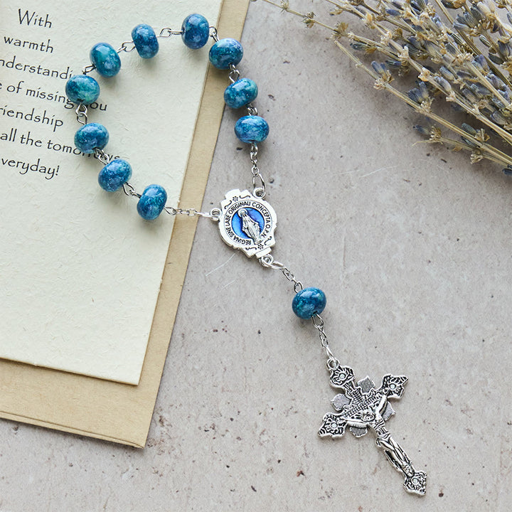 Christianartworkshop Compact Faith Pocket Rosary: Blue Tone & Our Lady Accent - image 3