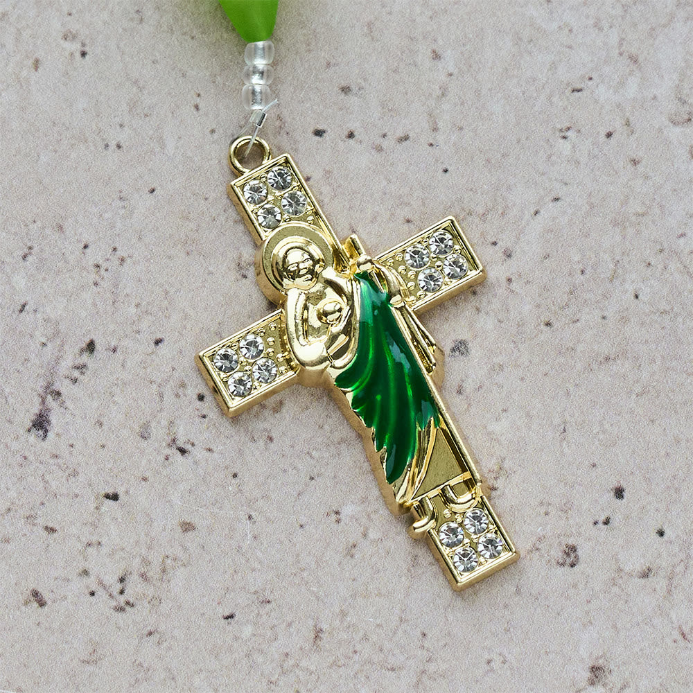 Christianartworkshop Blessed Lily & Mint Green Heart Rosary with Saint Jude: Sweet Purity You Can Wear - image 7