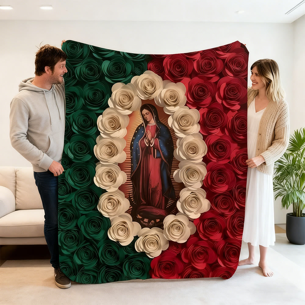 Christianartworkshop Sacred Our Lady Tapestry Blanket: Warm Companion of Daily Grace - image 2