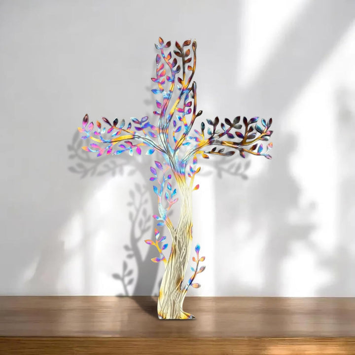 Christianartworkshop 4-Style Flourishing Cross Metal Wall Art: Growth & Grace in Every Branch - A - 23.6''/60cm - image 0