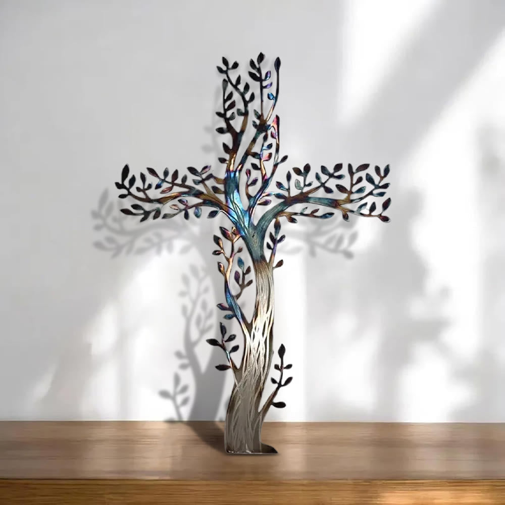 Christianartworkshop 4-Style Flourishing Cross Metal Wall Art: Growth & Grace in Every Branch - B - 23.6''/60cm - image 4