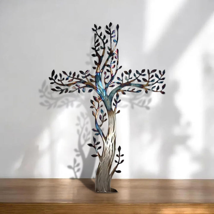Christianartworkshop 4-Style Flourishing Cross Metal Wall Art: Growth & Grace in Every Branch - B - 23.6''/60cm - image 4