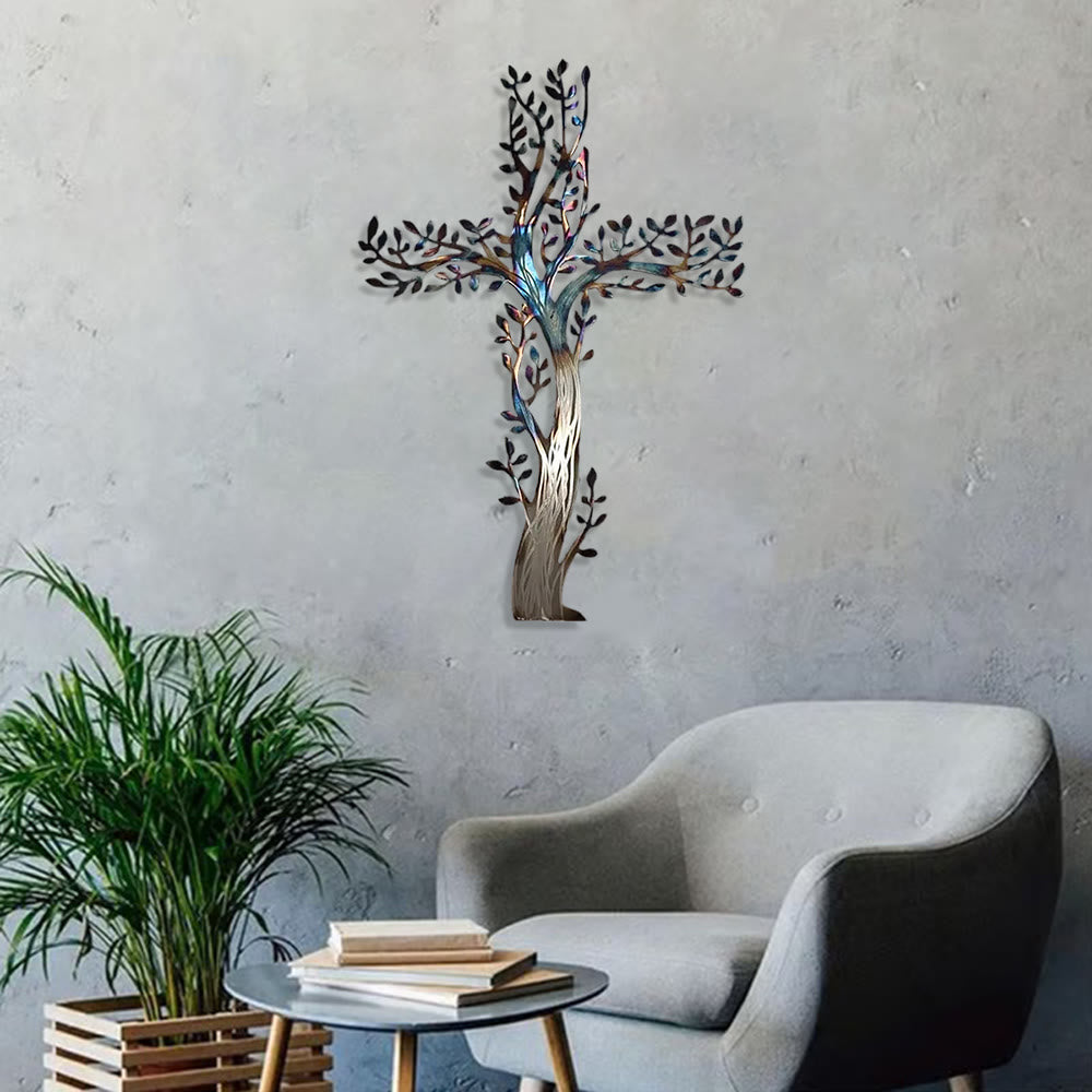 Christianartworkshop 4-Style Flourishing Cross Metal Wall Art: Growth & Grace in Every Branch - image 6