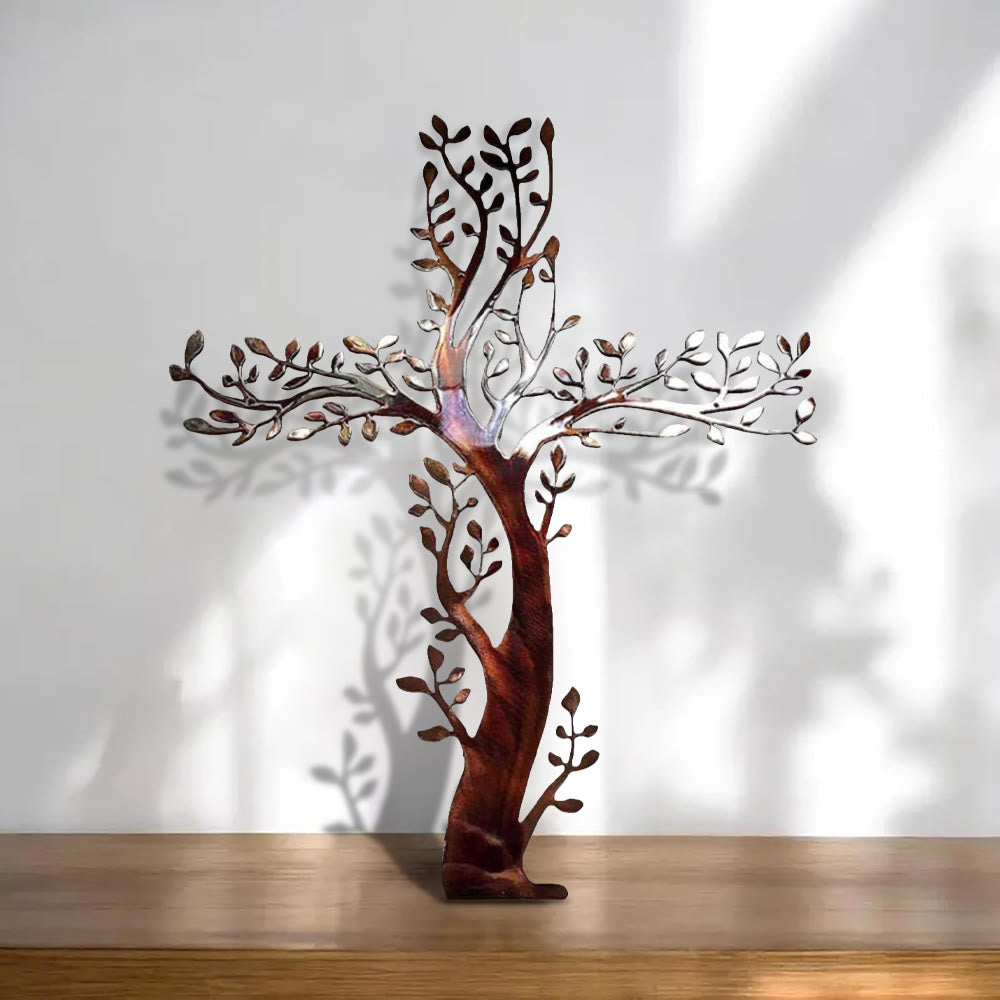 Christianartworkshop 4-Style Flourishing Cross Metal Wall Art: Growth & Grace in Every Branch - C - 23.6''/60cm - image 8
