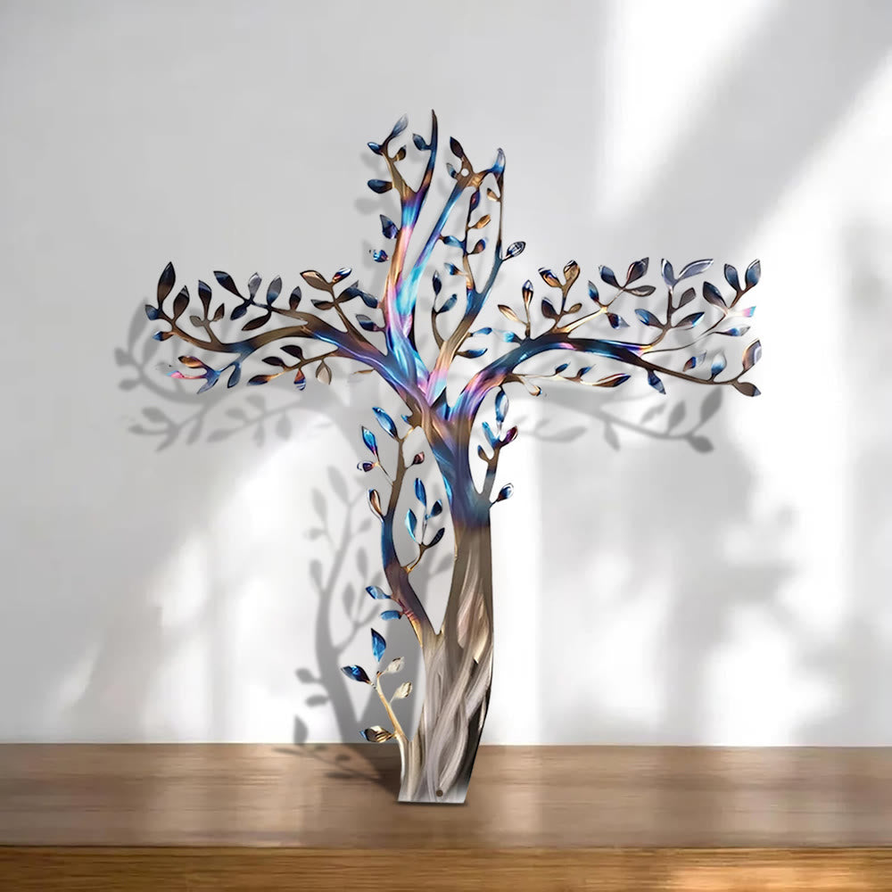 Christianartworkshop 4-Style Flourishing Cross Metal Wall Art: Growth & Grace in Every Branch - D - 23.6''/60cm - image 12