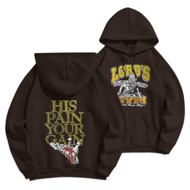 Christianartworkshop LORD’S GYM Redemption Fleece Lined Polyester Hoodie - Brown - 2XL - image 10