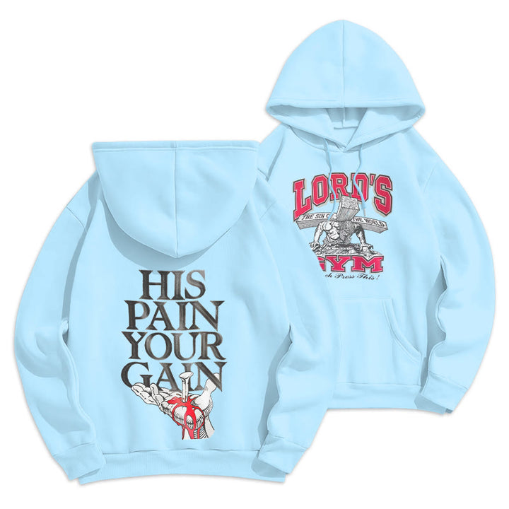 Christianartworkshop LORD’S GYM Redemption Fleece Lined Polyester Hoodie - Blue - 2XL - image 0