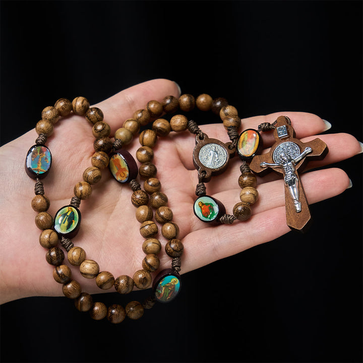 FREE Today: Earthy Wooden with Sacred Icon Beads Rosary: Faith Rooted in Natural Grace - Sacred Icon - image 0