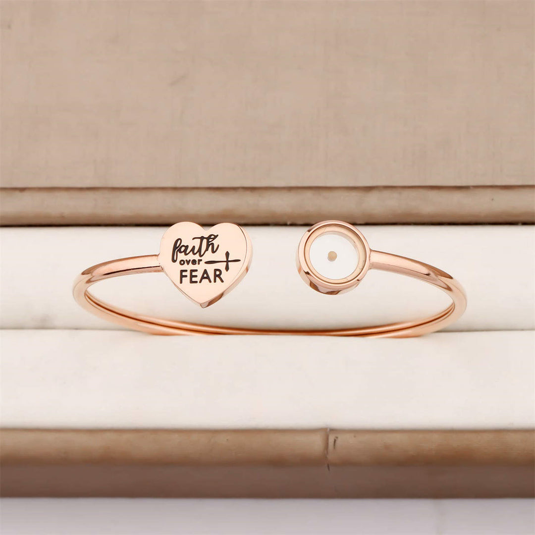 Christianartworkshop 3-Color Faith Over Fear Mustard Seed Bangle: A Steady Reminder of Hope - image 1