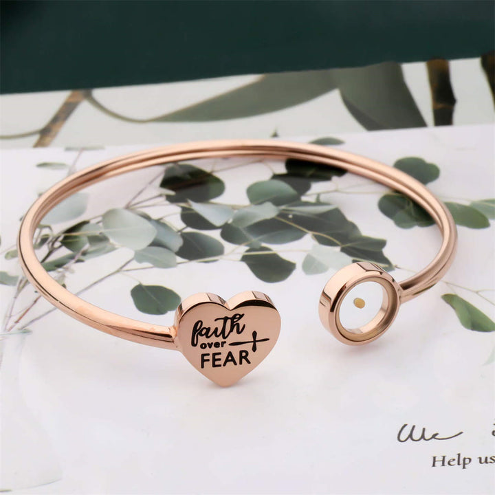 Christianartworkshop Faith Over Fear Mustard Seed Bangle: A Steady Reminder of Hope - Rosegold - image 3