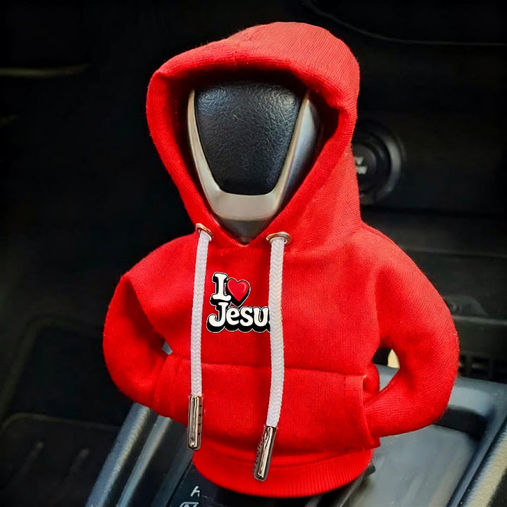 FREE Today: I Love Jesus Hoodie Gear Shift Cover: Your Unique Faith, On the Road - Red - image 3