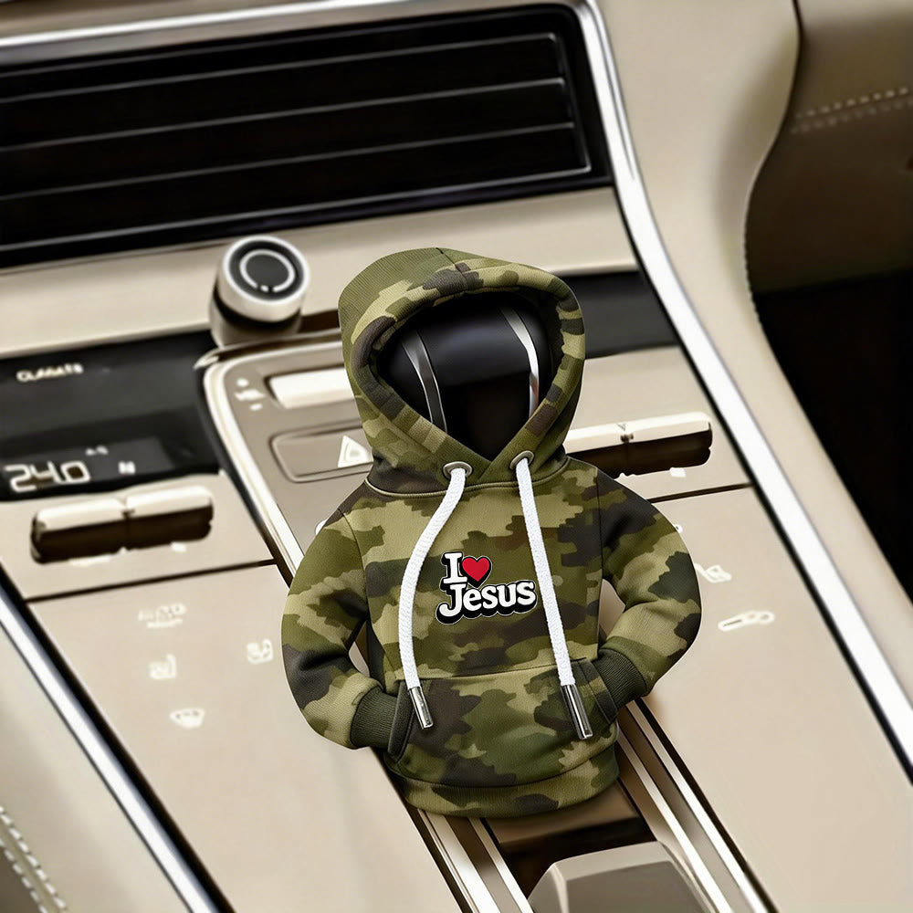FREE Today: I Love Jesus Hoodie Gear Shift Cover: Your Unique Faith, On the Road - Camo - image 2