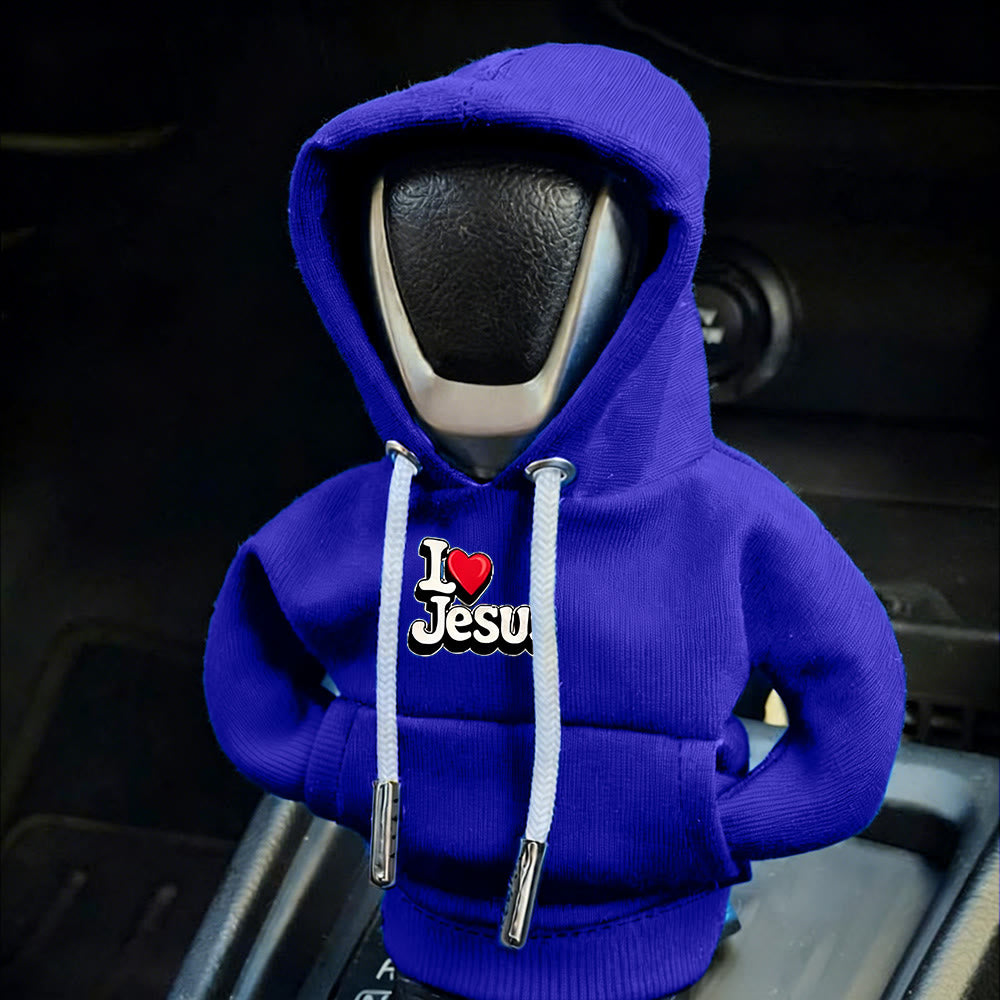 FREE Today: I Love Jesus Hoodie Gear Shift Cover: Your Unique Faith, On the Road - Navy Blue - image 5