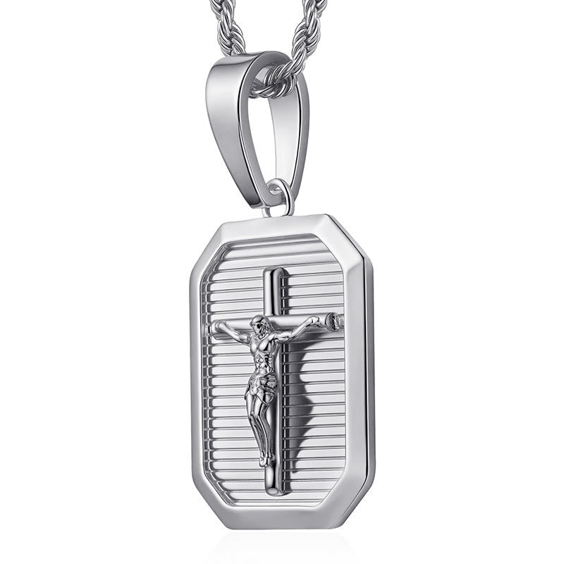 Christianartworkshop Crucifix Dog Tag Necklace – Copper Cross