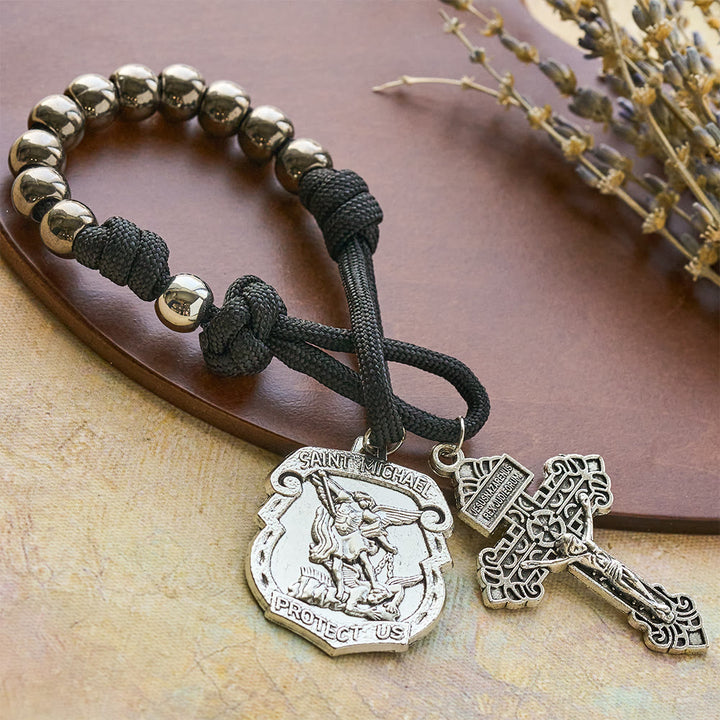FREE Today: Dual Use Car Pendant & Pocket Rosary with St. Michael & Benedict Guardian Shield and Evil Repelling Grace - St. Michael - image 5