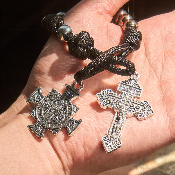 FREE Today: Dual Use Car Pendant & Pocket Rosary with St. Michael & Benedict Guardian Shield and Evil Repelling Grace - image 1