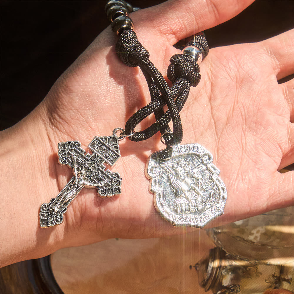 FREE Today: Dual Use Car Pendant & Pocket Rosary with St. Michael & Benedict Guardian Shield and Evil Repelling Grace - image 8