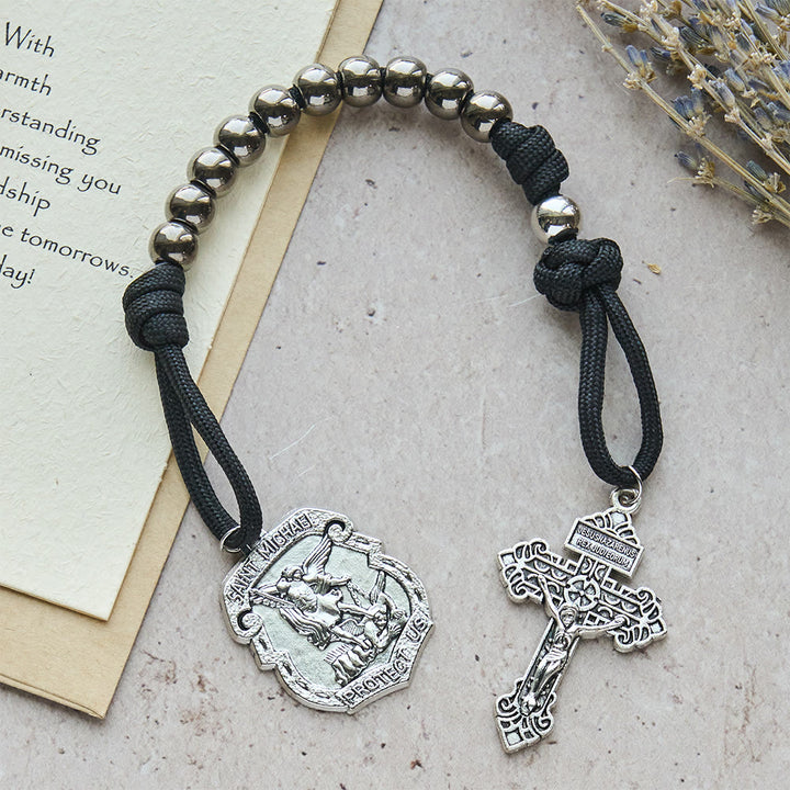 FREE Today: Dual Use Car Pendant & Pocket Rosary with St. Michael & Benedict Guardian Shield and Evil Repelling Grace - image 9