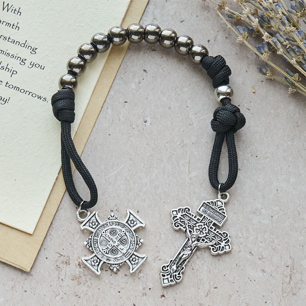 FREE Today: Dual Use Car Pendant & Pocket Rosary with St. Michael & Benedict Guardian Shield and Evil Repelling Grace - image 3