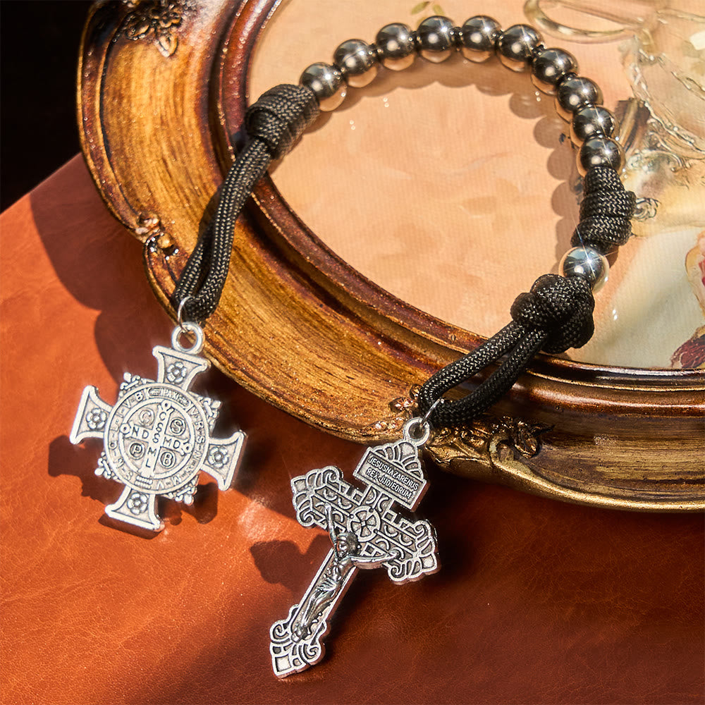 FREE Today: Dual Use Car Pendant & Pocket Rosary with St. Michael & Benedict Guardian Shield and Evil Repelling Grace - image 6
