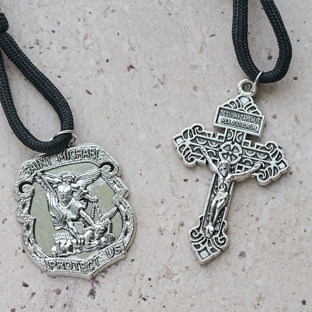 FREE Today: Dual Use Car Pendant & Pocket Rosary with St. Michael & Benedict Guardian Shield and Evil Repelling Grace - image 12