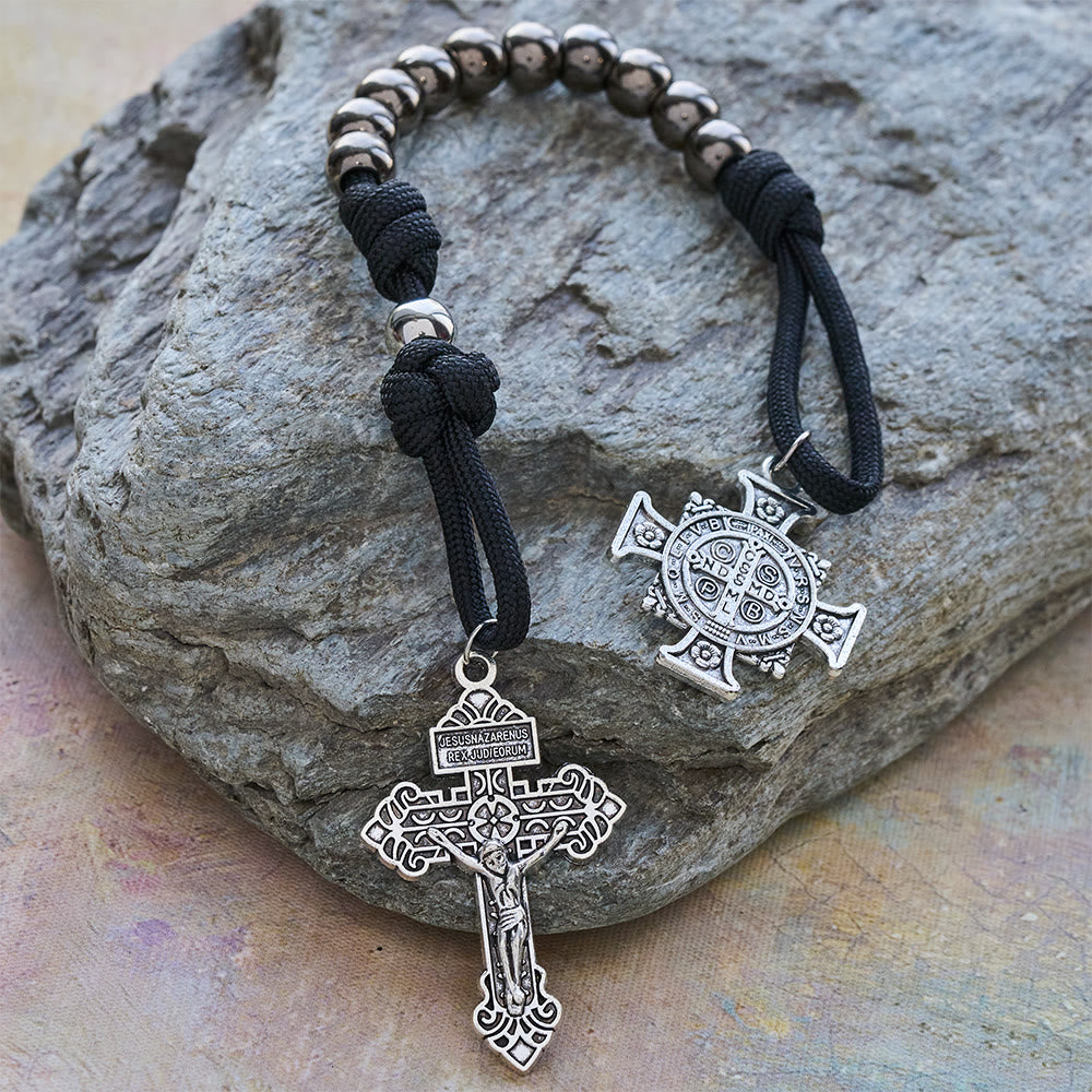 FREE Today: Dual Use Car Pendant & Pocket Rosary with St. Michael & Benedict Guardian Shield and Evil Repelling Grace - image 4