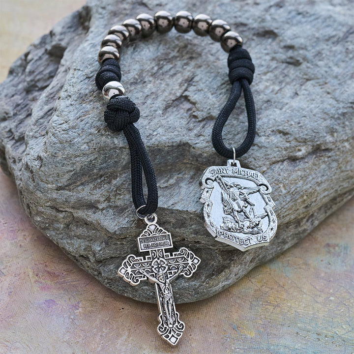 Christianartworkshop Dual Use Car Pendant & Pocket Rosary with St. Michael & Benedict Guardian Shield and Evil Repelling Grace - image 10