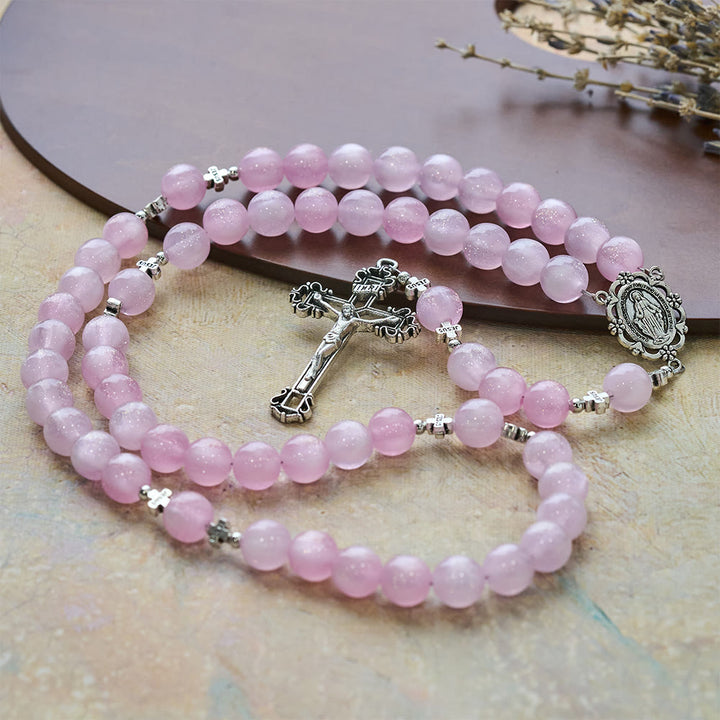 FREE Today: Divine Reflection Color-Shifting Rosary : Bloom from Soft Pink to Passionate Magenta in Sunlight - image 3