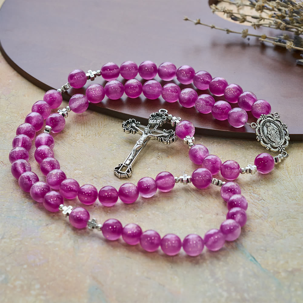 FREE Today: Divine Reflection Color-Shifting Rosary : Bloom from Soft Pink to Passionate Magenta in Sunlight - image 4