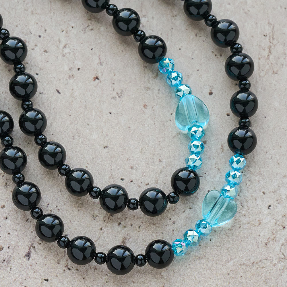 Christianartworkshop Black Bead & Blue Heart Rosary with St.Michael: Devotional Comfort in Every Strand - image 6