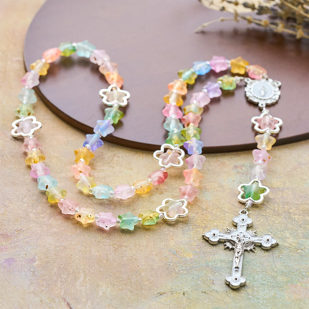 Christianartworkshop Gradient Acrylic Star Rosary with Our Lady & Crucifix: Vibrant Faith for Daily Devotion - image 4