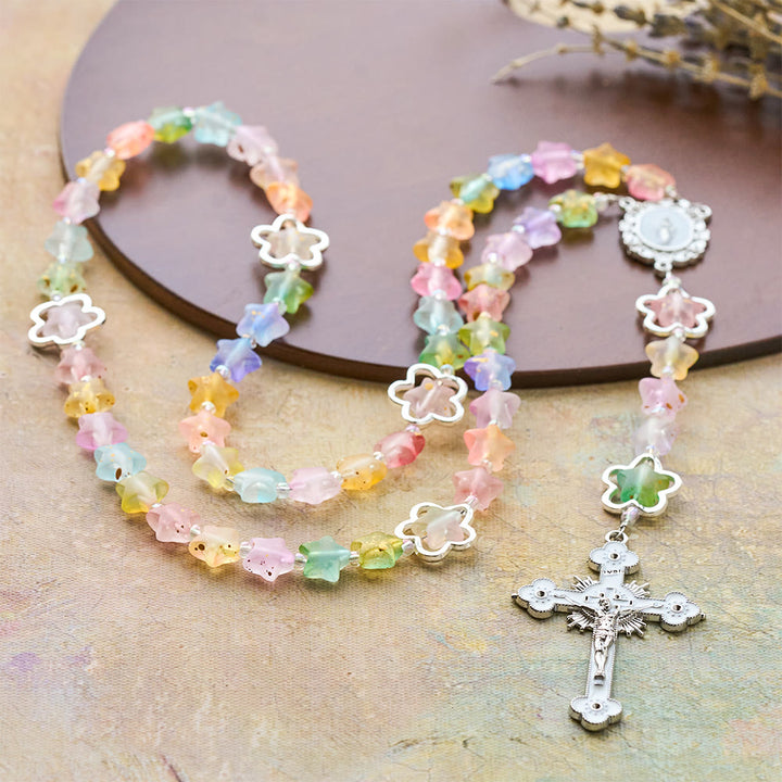 Christianartworkshop Gradient Acrylic Star Rosary with Our Lady & Crucifix: Vibrant Faith for Daily Devotion - image 4