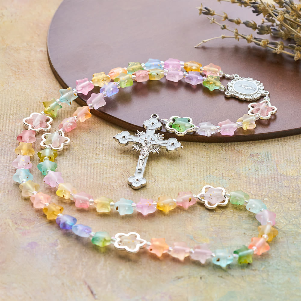 Christianartworkshop Gradient Acrylic Star Rosary with Our Lady & Crucifix: Vibrant Faith for Daily Devotion - image 3
